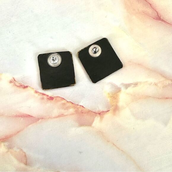 Square Christmas post earrings - Picture 7 of 7